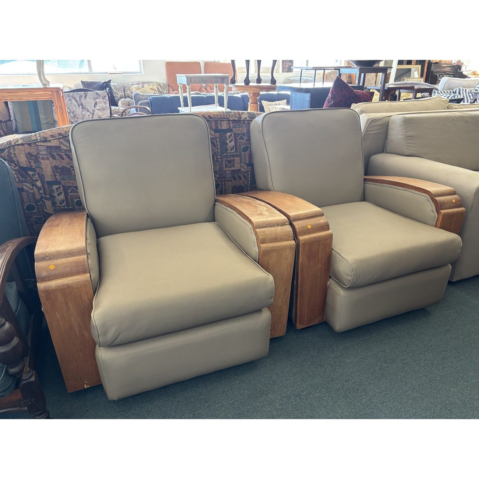 Pair of Art Deco Lounge Armchairs – Newly Upholstered - Image 4