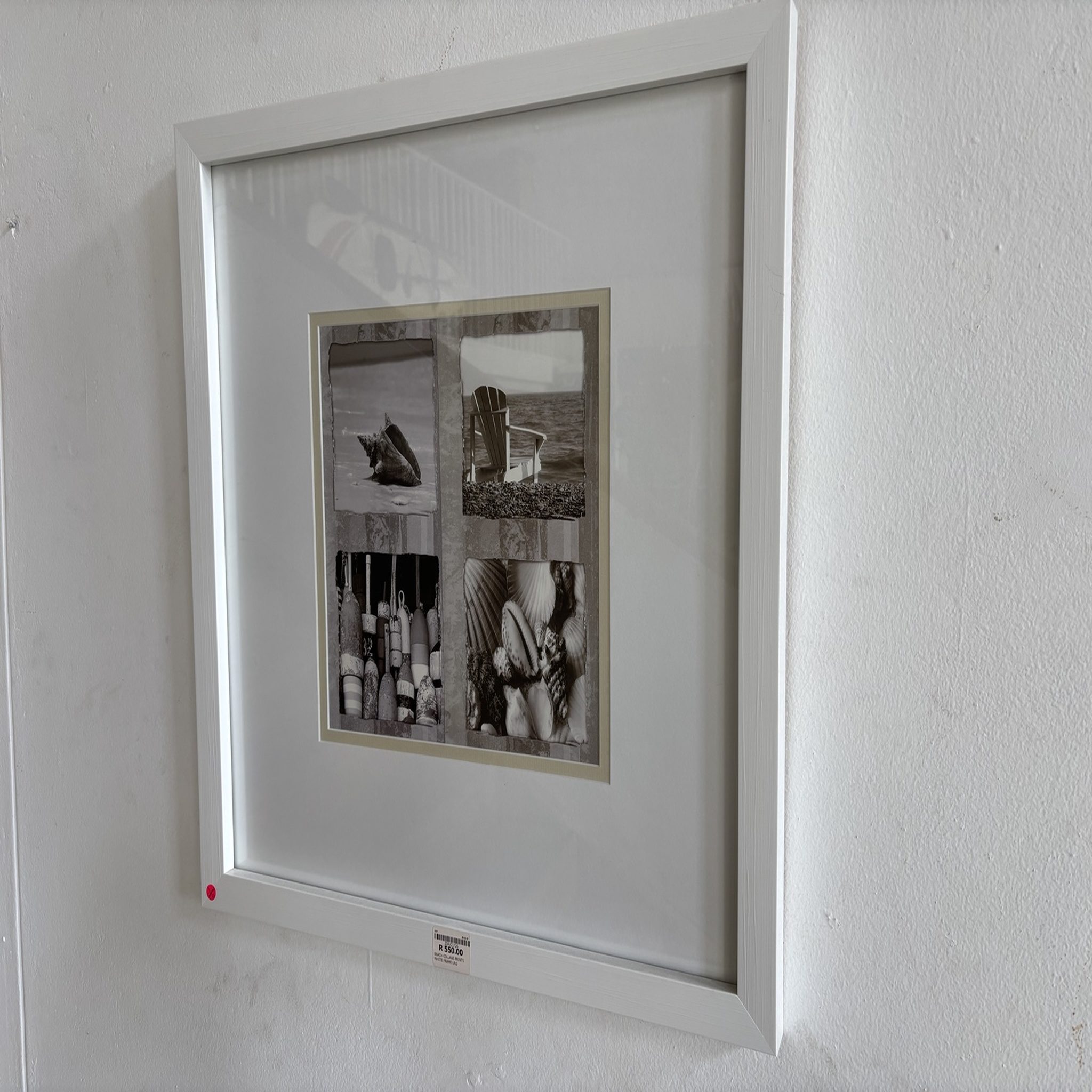 Large Beach Collage Print in White Frame - Image 2