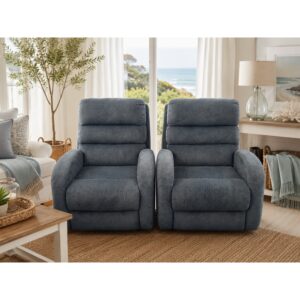 Blue Electric Recliner Armchairs (each)