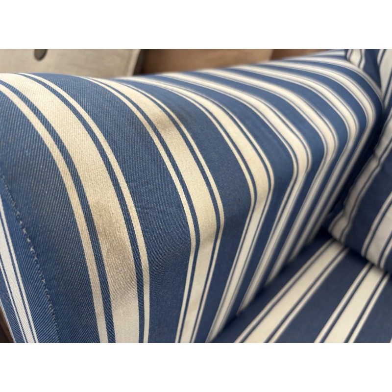 Blue & White Striped Sleeper Couch - Image 5