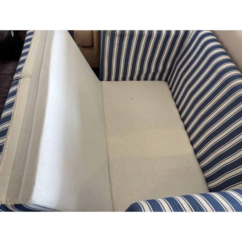 Blue & White Striped Sleeper Couch - Image 3