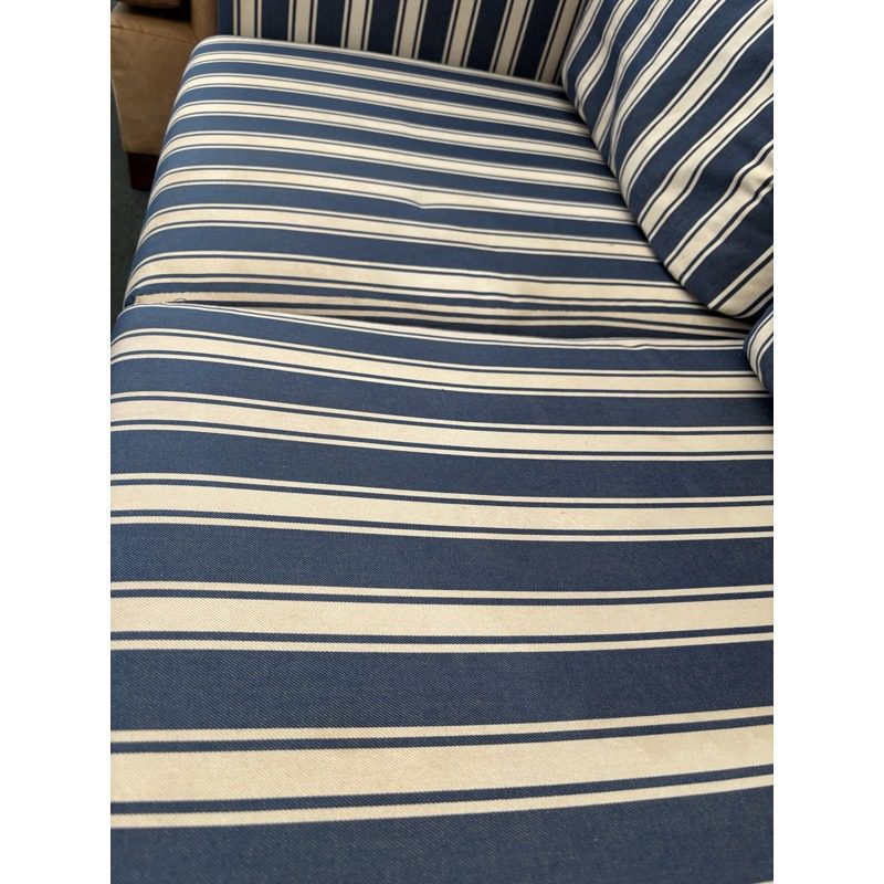 Blue & White Striped Sleeper Couch - Image 2