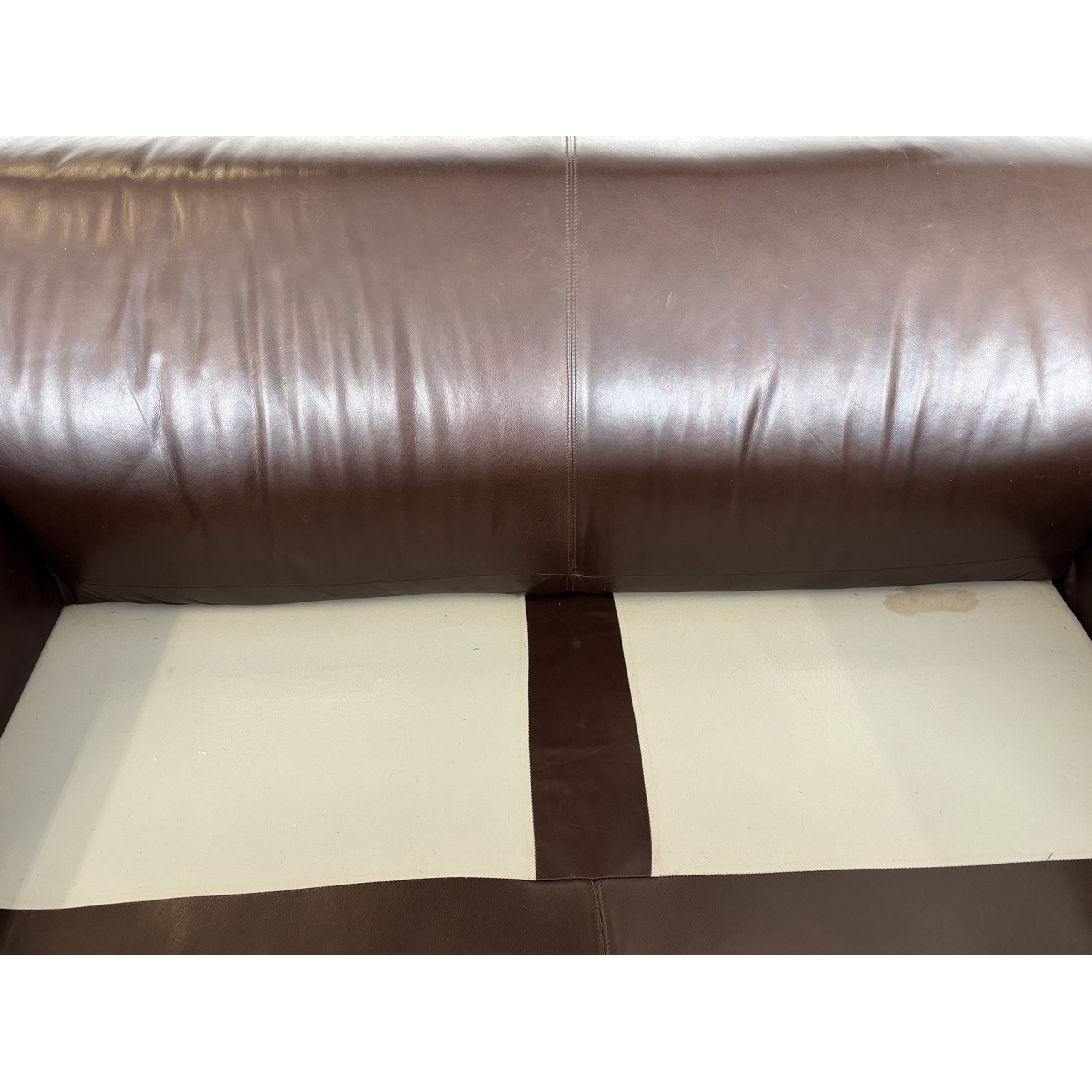 Brown Genuine Leather 2-Seater Sofa - Image 3