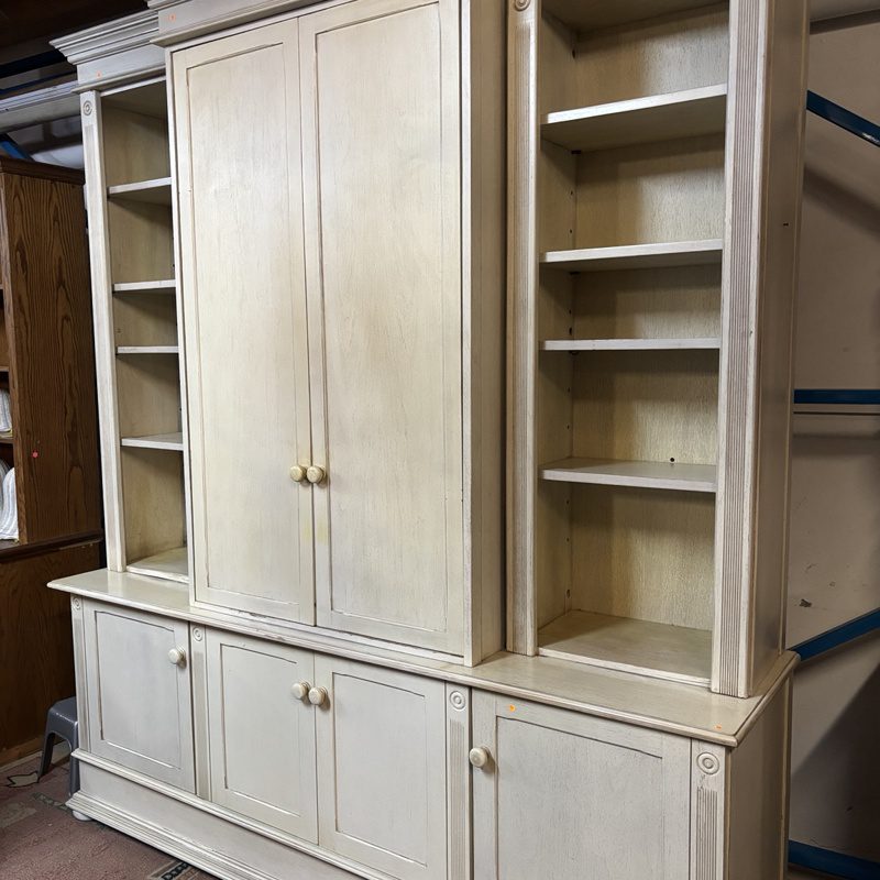 Large Cream Entertainment & Display Wall Unit - Image 6