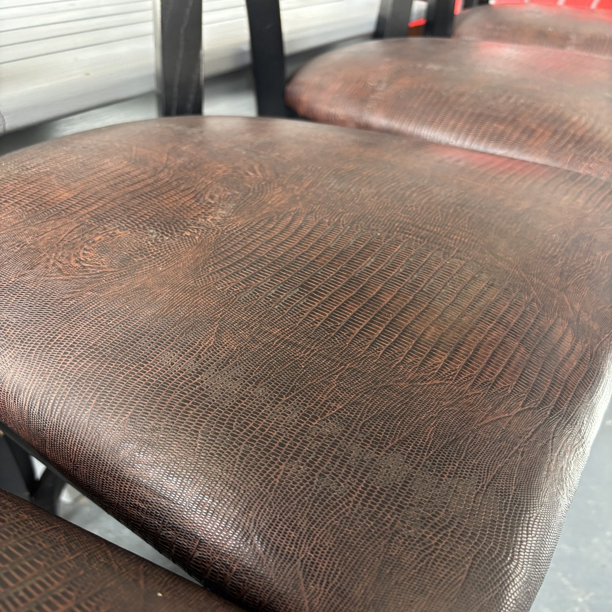 Dark Wooden Bar Chairs with Cushioned Seats (Set of 4) - Image 4