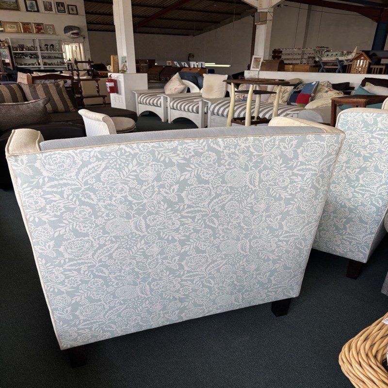 Pair of Extra-Wide Designer Wingback Lounge Chairs - Image 3