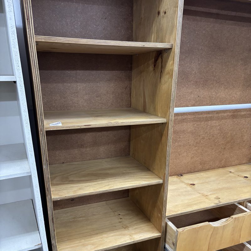Plywood Open Wardrobe with Shelves & 4 Drawers - Image 2