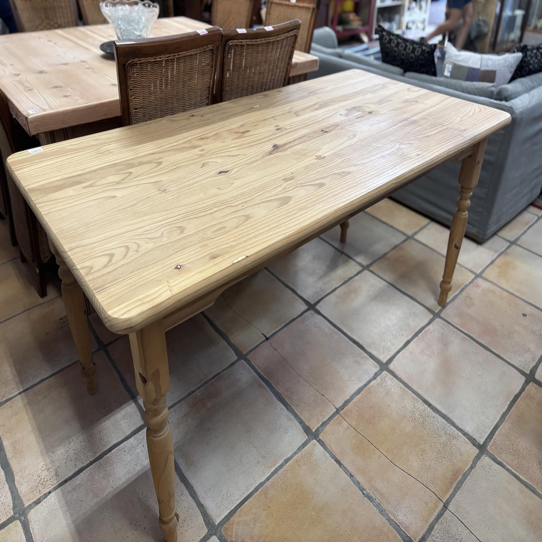 Solid Pine 6-Seater Rectangular Dining Table - Image 4