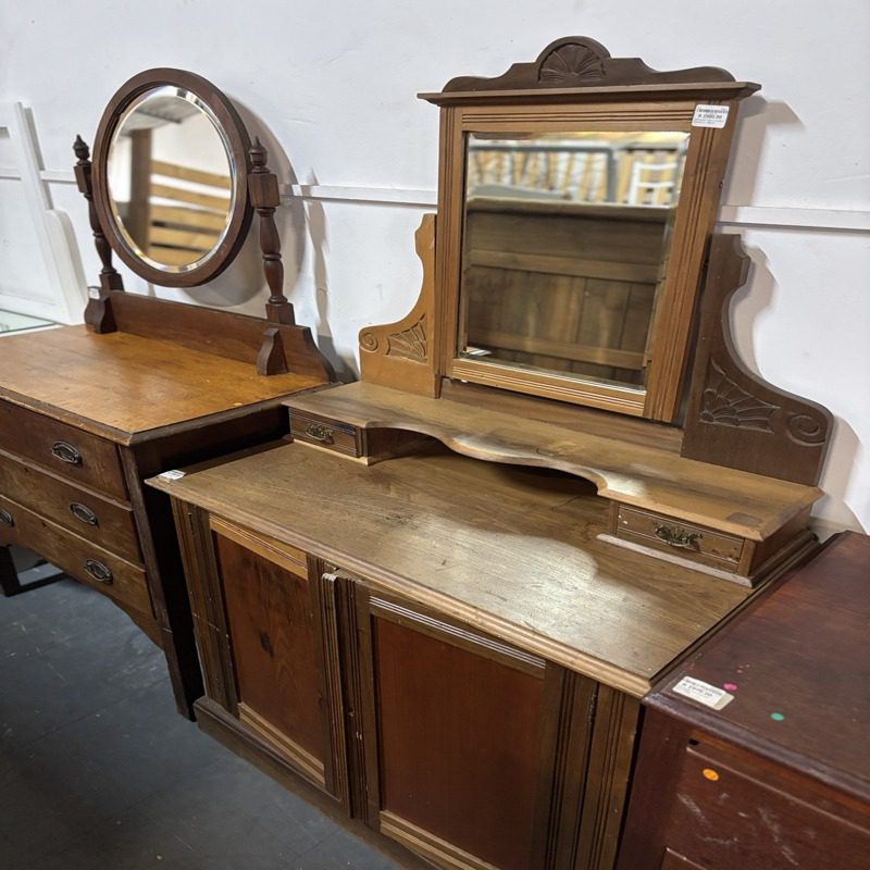 Vintage Dressing Table with Mirror & Storage Cabinet - Image 5