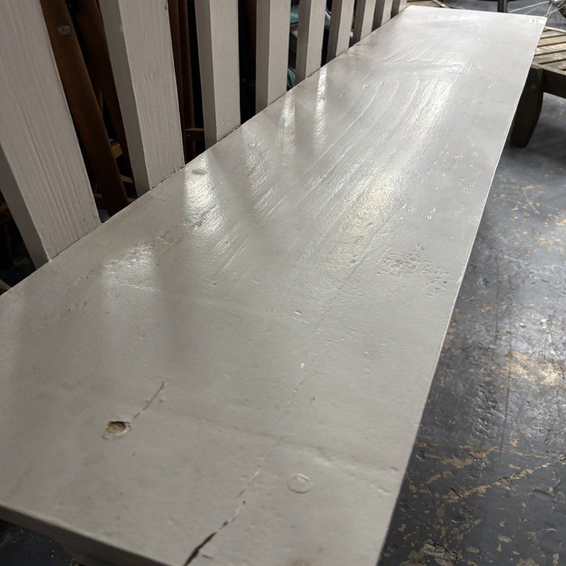 White Wooden Hall Bench with Storage Shelf - Image 4