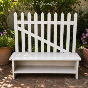 White Wooden Hall Bench with Storage Shelf